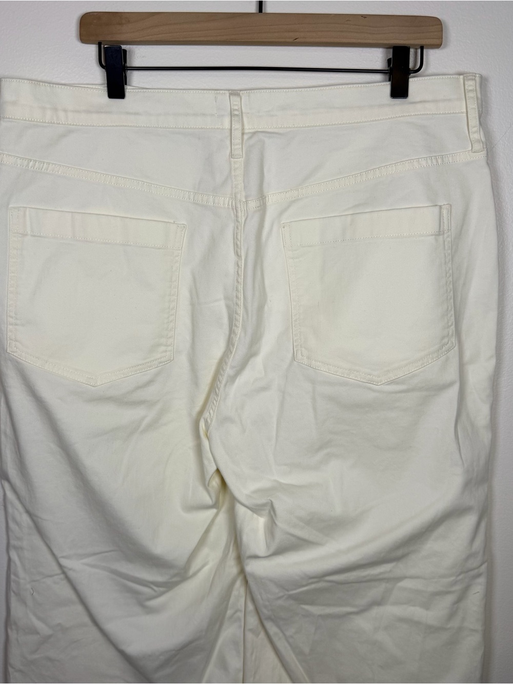 J. Crew Women’s Wide Leg Chino Trouser Pants Size 33 Cream Off White Preppy - Picture 5 of 7